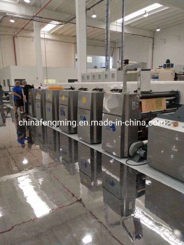 آلة الطباعة عالية السرعة 1350mm كيس ورق / كوب Flexography مع 8 ألوان و CE ISO9001